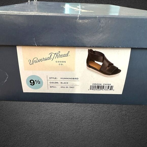 Universal Thread Women’s Size 9.5 Hummingbird Ankle Strap Sandals Black - Picture 9 of 9